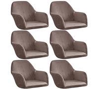 Accent Slipcovers Mid-Century Chair Covers Stretch Dining Room Chair Protector Cover Velvet with Armrest Chair Cover Lounge for Kitchen, Dining, Living Room Side Chairs (Color : #4, Size : 6PCS)