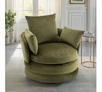 Accent Swivel Chair In Sage Green Velvet