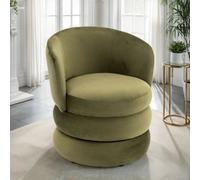Accent Swivel Chair In Sage Green Velvet Fabric