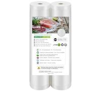 Accenter Vacuum Food Sealer Rolls, 2 Rolls 28x600cm, Vacuum Sealer Bags Heavy-Duty Reusable Multi-layer Heat-Sealed Composite P PE, Self Seal, Clear, Food Preservation, Sous Vide Cooking, BPA-Free