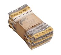 ACCENTHOME 100% Cotton Salsa Stripe Napkin Set of 6 18x18 inch Beige/Mustard Multicolour Dinner Napkins - Washable Soft Premium Hotel Quality Reusable Perfect Table Linen for Family Dinners Wedding