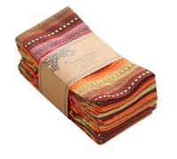 ACCENTHOME 100% Cotton Salsa Stripe Napkin Set of 6 18x18 inch Red/Rust Multicolour Dinner Napkins - Washable Soft Premium Hotel Quality Reusable Perfect Table Linen for Family Dinners Weddings