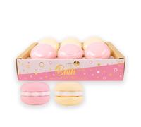 Accentra Bath Bombs Macarons Let's Celebrate, 6 x 50 g Bath Bombs in Gift Box, Gift Set with Tea Rose & Velvet Fragrance, Bubble Bath as Wellness Gift for Women for Birthday, JGA and Mother's Day