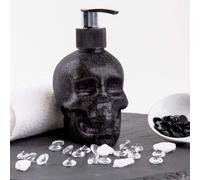 Accentra Black Chrome-Look Skull Soap Dispenser with Liquid Soap - Cherry Scent - Gothic Bathroom Accessory