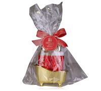 Accentra Festive Edition Bath Set in Small Golden Bathtub, 2-Piece Wellness Gift Set for Women with Shower Gel & Body Lotion, Winter Berry Fragrance, Christmas Gift