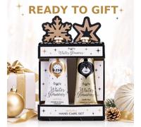 Accentra Hand Care Set Winter Glamour Vanilla Musk in Gift Box | Hand creams and nail files, white gold black as a colour world, festive gift impression for Advent Santa Christmas