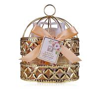 Accentra Honey Jasmine Women's Shower Set in Beautiful Wire Basket - 3-Piece Care Set with Shower Gel, Body Lotion and Bath Sponge - Wellness Gift Set for Birthday, Valentine's Day