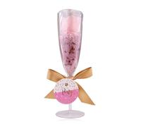 Accentra Let's Celebrate Bath Set for Women, Wellness Gift Set with 100 g Bath Salt and 4 g Bath Rose in Champagne Glass, with Tea Rose and Velvet Fragrance for Birthday, Valentine's Day and Mother's