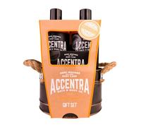 Accentra Men's Collection Gift Set for Men, Care Set in Tin Bucket, 300 ml Shower Gel, 300 ml Shampoo, 100 g Soap & Mesh Sponge, Amber Wood Fragrance, Gift Idea for Birthday and Father's Day