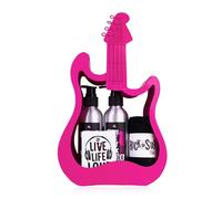 Accentra Rockstar Gift Set in Metal Guitar in Pink with Shower Gel, Shampoo, Soap and Towel, as a Special Rocking Gift Idea for Birthday, Father's Day, Mother's Day and Christmas