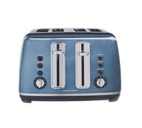 Morphy Richards Accents Toaster 4 Slice Toaster, Variable Browning, Wide Slots, High Lift, Illuminated Buttons, Removable Crumb Tray, Cancel, Reheat, Defrost, Integrated Cord Storage, Blue, 242049