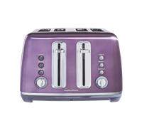 Morphy Richards Accents Toaster 4 Slice Toaster, Variable Browning, Wide Slots, High Lift, Illuminated Buttons, Removable Crumb Tray, Cancel, Reheat, Defrost, Integrated Cord Storage, Purple, 242050