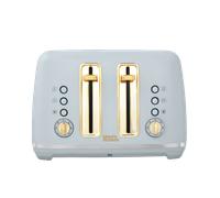 Morphy Richards Accents 4 Slice Toaster, Soft Gold Collection, Variable Browning, Removable Crumb Tray, Cord Storage, Non-slip, 2200W, Ocean Grey, 242046