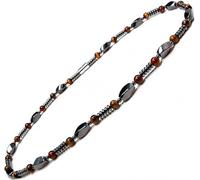 Accents Kingdom Men's Magnetic Hematite Tiger's Eye Bead Necklace, 22"