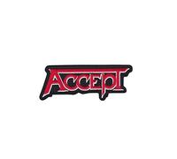 Accept Red Silver Heavy Metal Patch Badge Embroidered Iron on Applique Souvenir Accessory