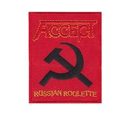 Accept Russian Roulette Heavy Metal Patch Badge Embroidered Iron on Applique Souvenir Accessory