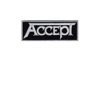 Accept Silver Heavy Metal Patch Badge Embroidered Iron on Applique Souvenir Accessory