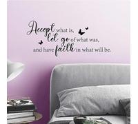 Accept What is Let Go of What was and Have Faith in What Will Be Wall Decal Sticker Decor Wall Decal,Black,120cmwidex50cmhigh
