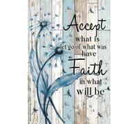 Accept What Is Let Go Of What Was Have Faith In What Will Be Dandelion And Dragonfly Vintage Home Wall Art Creative Tin Signs Antique Tin Sign Funny Novelty Tin Signs 5.5x8 Inch