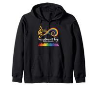 Acceptance Is Key Autism Awareness Music Teacher Piano Zip Hoodie