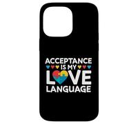 Acceptance Is My Love Language Autism Awareness Puzzle Heart Case for iPhone 14 Pro Max