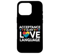 Acceptance Is My Love Language Autism Awareness Puzzle Heart Case for iPhone 16 Pro