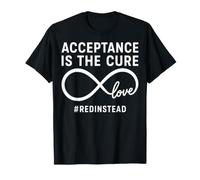 Acceptance is the Cure Autism Awareness Red Instead T-Shirt