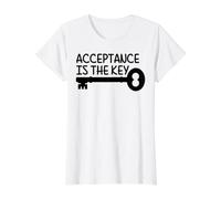 Acceptance is The Key Value Graphic T-Shirt, Women, White, S