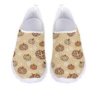Acceptdiy Fall Daisy Pumpkin Leopard Print Womens Walking Shoes Low Top Casual Sneakers Slip On Sports Comfort Sneaker for Work