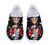 Acceptdiy Nurse Print Women Running Shoes Lightweight Slip On Sneakers Ladies Comfortable Footwear for Walking