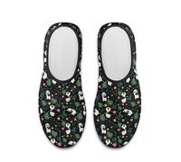 Acceptdiy Panda Floral Print Women Walking Shoes Ladies Mesh Non Slip Sneakers Low Top Slip On Footwear for Running