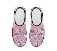 Acceptdiy Women's Rainbow Horses Print Slip On Sneakers Low Top Casual Shoes Non Slip Lightweight Footwear for Workout Travel