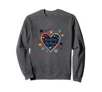 Accepting My Flaws: Inspirational Self-Love Heart Sweatshirt, Adult Unisex, Dark Heather Grey, L