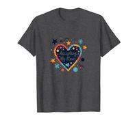 Accepting My Flaws: Inspirational Self-Love Heart T-Shirt, Men, Dark Heather Grey, 4XL