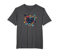 Accepting My Flaws: Inspirational Self-Love Heart T-Shirt, Men's Big and Tall, Dark Heather Grey, 2X Tall