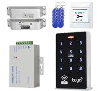 Access Control System Door Buzzer Entry System +Power Supply DC 12V+Door Switch Button+Electric Lock+ 10pcs 125KHz ID Key Fobs,Suitable for Home, Office, Hotel Electric bolt lock