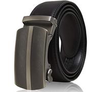 Access Denied Leather Ratchet Belts For Men - Mens Belt With Automatic Buckle For Suits Jeans And Uniform - Designed In The USA