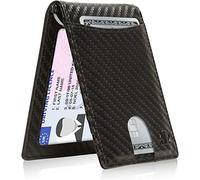 Access Denied Slim Bifold Wallets for Men - Thin Minimalist Money Clip Wallet Mens Front Pocket Credit Card Holder RFID Blocking (Black Carbon Fiber)