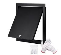 Access Door with Lock，Wall and Ceiling Mount Metal Access Panel for Inspection Hatch, 100-600mm Fuse Box Cover Cabinet，Detachable Drywall Inspection Door for Plumbing Electrical(Black,350x350 mm)
