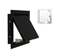 Access Doors Panel Aluminum Alloy Access Door Push Click -Magnetic Loft Access Hatch for Drywall Panel for Wall and Ceiling Electrical and Plumbing, Black, Gray, White(Noir,35x35cm(13.7x13.7in))