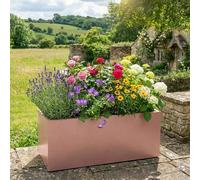 Access Garden Products 75cm Zinc Galvanised Rose Gold Finish Trough Planter Access Garden Products Rose Gold