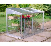 Access Garden Products Half Growhouse Aluminium 4' Long X 2'8" High X 2'2" Deep With 3mm Toughened Safety Glass Plus Two Adjustable Seed Tray Shelves