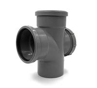 Access Junction (Double Socket), Grey Kayflow 110mm Soil & Waste Pipe Fitting
