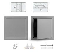 Access Panel 150x150mm Aluminium Inspection Hatch, Flush Fit Service Door for Wall & Ceiling, Push-to-Open Magnetic Maintenance Hole Cover, Plumbing Inspection Cover(Gray,600x600mm)