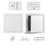 Access Panel 150x150mm Aluminium Inspection Hatch, Flush Fit Service Door for Wall & Ceiling, Push-to-Open Magnetic Maintenance Hole Cover, Plumbing Inspection Cover(White,200x350mm)