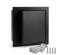 Access Panel 300x300 mm Magnetic Inspection Hatch Push-to-Open Flush Fit Service Door for Plumbing Electrical Wall Ceiling Paintable Maintenance Hole Cover Easy Access(Black,300x300mm)