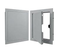 Access Panel 300x300mm Aluminium Inspection Hatch for Wall & Ceiling, Flush Fit Service Door for Plumbing & Electrical, Push-to-Open Maintenance Hole Cover(Gray,300x300mm)