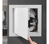 Access Panel 300x300mm, Aluminum Inspection Hatch for Wall & Ceiling, Push-to-Open Access Panel, Flush Fit Paintable Metal Door for Plumbing & Electrical Service(White,25x40cm)
