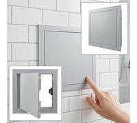 Access Panel 300x300mm, Flush Fit Aluminium Inspection Hatch for Wall & Ceiling, Push-to-Open Maintenance Door, Paintable Concealed Access Door for Plumbing & Electrical(Gray,200x300mm)
