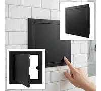 Access Panel 300x300mm, Flush Fit Aluminium Inspection Hatch for Wall & Ceiling, Push-to-Open Maintenance Door, Paintable Concealed Access Door for Plumbing & Electrical(Black,300x400mm)